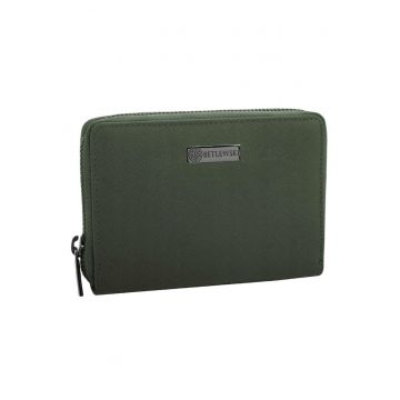 Portofel dama -  Piele naturala - 14.5 x 10 x 2.4 - Verde - Verde - 14.5 x 10 x 2.4