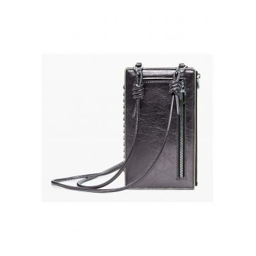 Portofel dama platina metalizat 25WAYP39 - Argintiu - 11 x 19 x 1.4