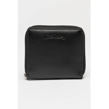 Portofel de piele cu fermoar - Negru