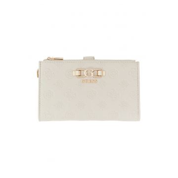 Portofel de piele ecologica cu bareta pentru incheietura Anise - Alb fildes