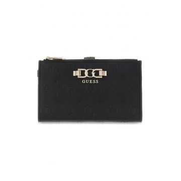 Portofel de piele ecologica cu bareta pentru incheietura Anise - Negru