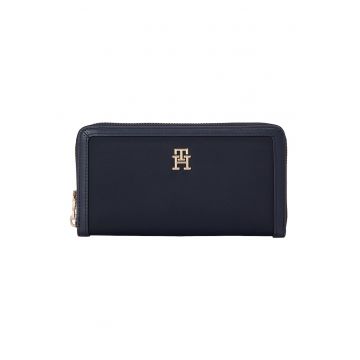 Portofel de piele ecologica cu fermoar Essential - Bleumarin