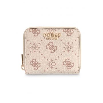 Portofel de piele ecologica cu logo Carrie - Bej