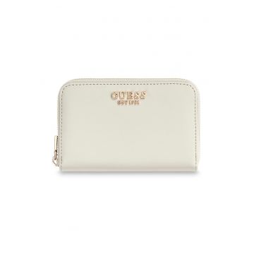 Portofel de piele ecologica cu logo Laurel - Alb fildes