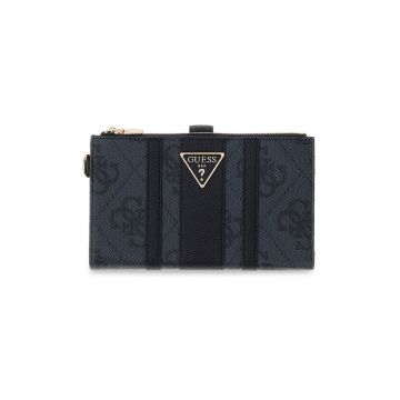 Portofel de piele ecologica cu logo Laurel - Gri carbune