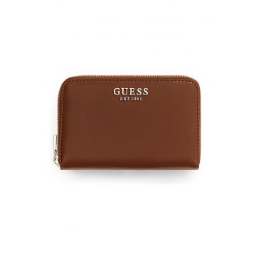 Portofel de piele ecologica cu logo Laurel - Maro cognac