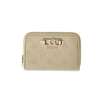 Portofel de piele ecologica cu logo si fermoar Anise - Verde pal