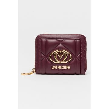 Portofel de piele ecologica cu logo - Violet