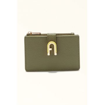 Portofel din piele cu logo - Kaki pal