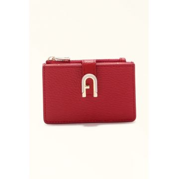 Portofel din piele cu logo - Rosu