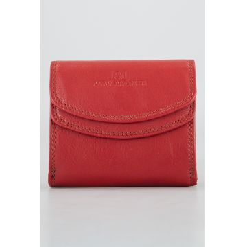 Portofel din piele cu logo - Rosu