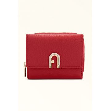 Portofel din piele cu logo - Rosu