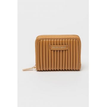 Portofel din piele ecologica cu aspect texturat - Maro scortisoara