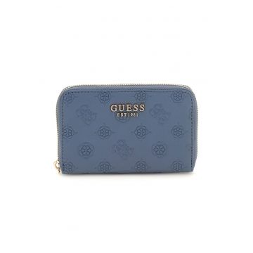 Portofel din piele ecologica cu fermoar - Albastru petrol