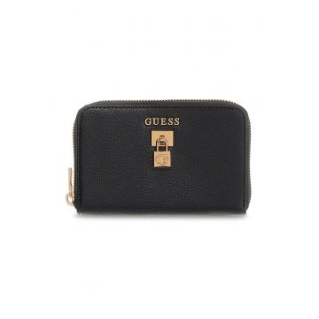 Portofel din piele ecologica cu fermoar Yesba - Auriu/Negru