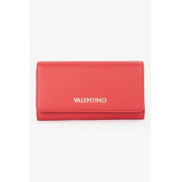 Portofel din piele ecologica cu logo metalic Brixton - Rosu vermillion