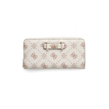 Portofel dreptunghiular cu bareta separatoare Carrie - Alb/Maro