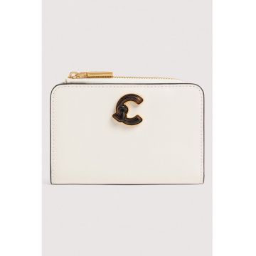 Portofel dreptunghiular de piele C-Me - Alb fildes