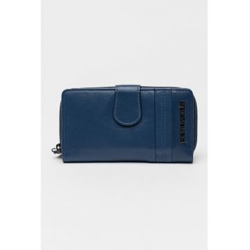 Portofel dreptunghiular de piele Tilak - Albastru petrol