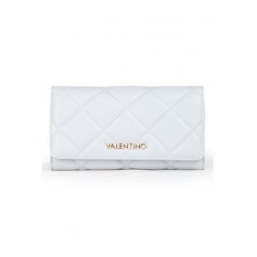 Portofel matlasat de piele ecologica - Albastru glaciar