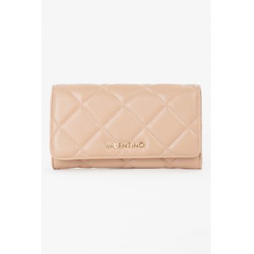 Portofel matlasat de piele ecologica - Bej