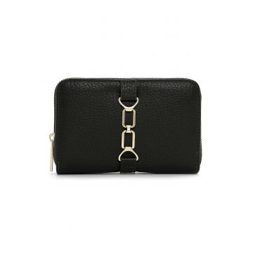 Portofel mic cu fermoar si logo - Verde padure