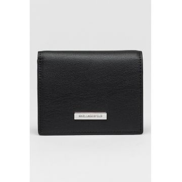 Portofel pliabil cu detaliu logo - Negru