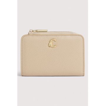 Portofel pliabil de piele C-Me - Maro nisip