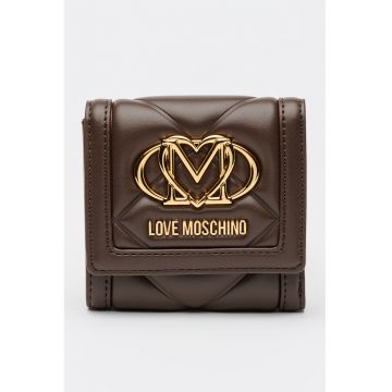 Portofel pliabil de piele ecologica - Maro inchis