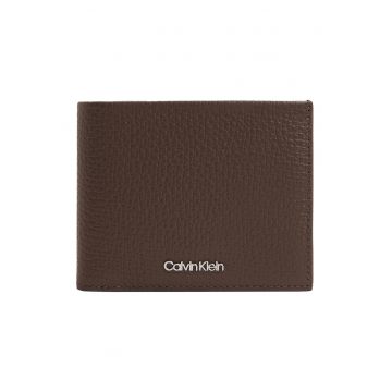 Portofel pliabil de piele Minimalism - Maro