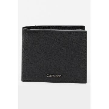 Portofel pliabil de piele Saffiano - Negru