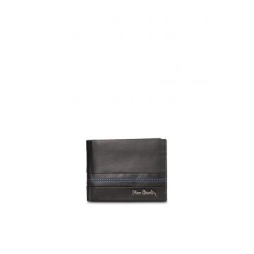 Portofel pliabil de piele Silvano Elite - Negru/Albastru