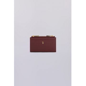 Portofel pliabil de piele - Visiniu