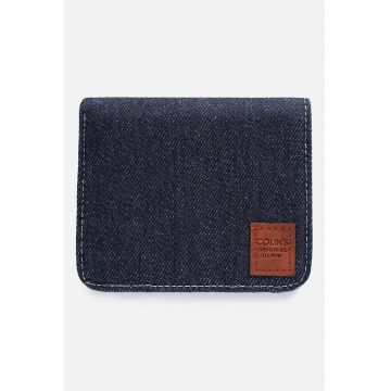 Portofel pliabil din denim - Bleumarin