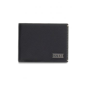 Portofel pliabil din piele Boston - Negru