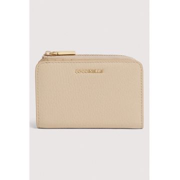 Portofel pliabil din piele cu logo - Maro nisip