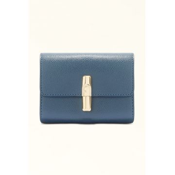 Portofel pliabil din piele Iride - Albastru prafuit