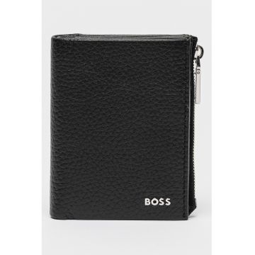 Portofel pliabil din piele - Negru