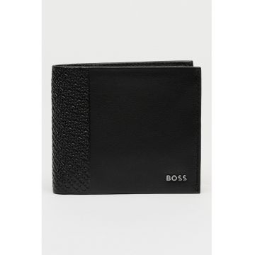 Portofel pliabil din piele - Negru