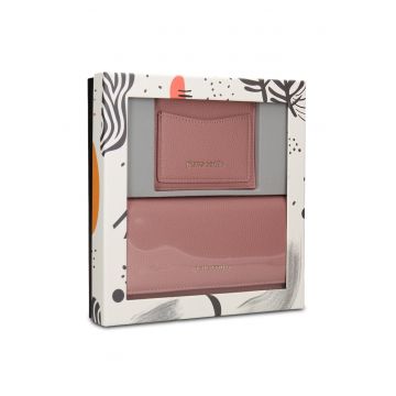 Set de portofel si portcart Celeste Ultra - 2 piese - Roz prafuit