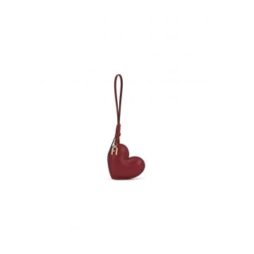 Breloc  piele naturala - rosu - One Size INTL