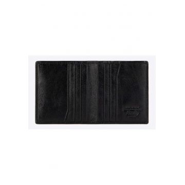 Etui din piele pentru carduri  colectia Italy - 9x10cm - 9 locuri pentru carduri - negru