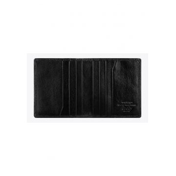 Etui pentru carduri -  colectia Italy - 3 compartimente - 9 locuri pentru carduri - negru - 9x10cm