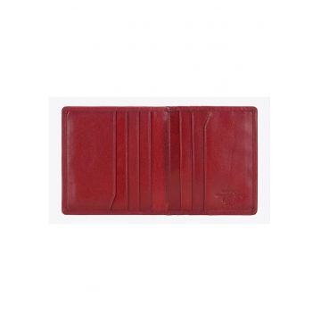 Etui pentru carduri din piele  colectia Arizona - 3 compartimente - 9 locuri pentru carduri - rosu - 9x10cm