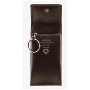 Husa pentru chei  din piele naturala - 2 buzunare externe - 11x6 -5cm - maro