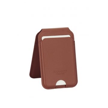 Port card cu blocare RFID și suport ajustabil - Maro - 10x6.5x1