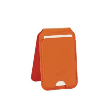 Port card portocaliu cu blocare RFID - Suport ajustabil si Oglinda 19678 - Portocaliu