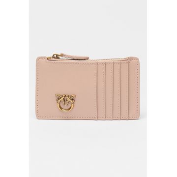 Portcart cu aplicatie logo metalica Airone - Roz prafuit