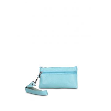 Portmoneu din piele cu bareta detasabila pentru incheietura Seraphina Nova - Albastru azur
