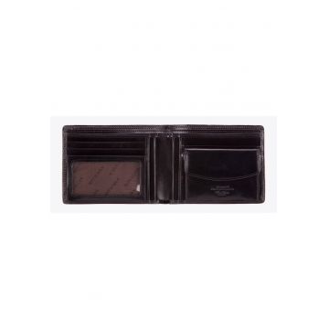Portofel barbati  Da Vinci - piele naturala - elegant - 9 -5x12cm - negru